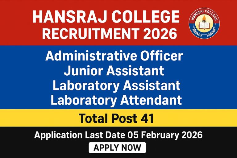 Hansraj College Recruitment 2026 : Apply Online for 41 Non-Teaching Posts - RkMeet.com
